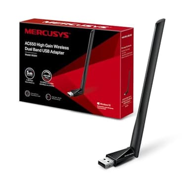 MERCUSYS TP-Link MU6H Adattatore AC650 High Gain Wireless Dual Band USB, Compatibile con Windows 11/10