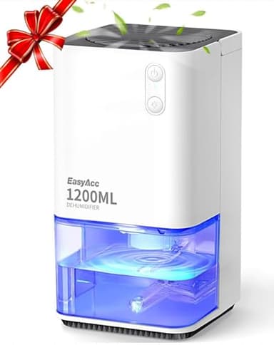 Deumidificatore Casa 1200ml EasyAcc® Deumidificatore Piccolo Elettrico Deumidificatore Portatile Potente Silenzioso Deumidificatore Antimuffa per Bagno Armadi Camera da letto Cantina