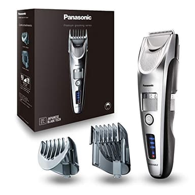 Panasonic ER-SC60-S803 Tagliacapelli da Uomo, Tagliacapelli Cordless Portatile Impermeabile, 20 Impostazioni di Lunghezza, 2 Accessori, Funzionamento Wireless e Cavo, Supporto di Ricarica, Argento