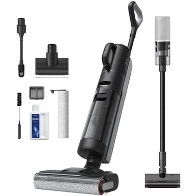 DREAME H12 Dual Lavapavimenti 4-in-1, Aspirapolvere Senza Fili per Superfici Multiple, Pulizia dei bordi, Autopulizia con Asciugatura ad Aria Calda, Scopa Elettrica, Controllo Vocale