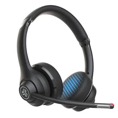 JLab Go Work Cuffie Bluetooth con Microfono senza Filo per PC - Cuffie da PC e Lavoro con 45 ore di Riproduzione, Wireless Headset Bluetooth, Connessione simultanea a Computer e Cellulare