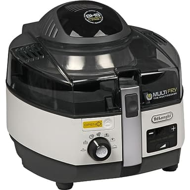 De'Longhi FH1394/2 Friggitrice ad Aria e Multicooker, Cuoce, Frigge e Sforna, Cottura rapida, capacità da 1,7kg e vasca removibile da 5,7L, 4 ricette preimpostate, APP DEDICATA, nero/silver