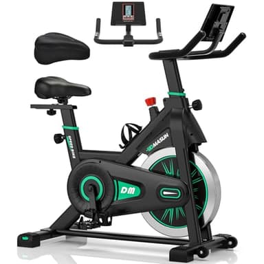 Cyclette da Casa, DMASUN Cyclette Professionale con Schermo LCD e Portabicchieri, Movimento Silenzioso e Sicurezza Stabile, Cyclette con Comodo Cuscino, Capacità 160 kg （Include Coprisella Cyclette）