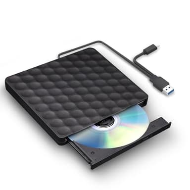 XIAOXIN Lettore CD DVD Esterno Portatile, Masterizzatore DVD Esterno, Lettore CD Esterno per Pc Desktop Tower, Disco Esterno Ultra Slim USB 3.0, compatibile con Windows 11/10/8.1/7/XP, Linux e Mac OS