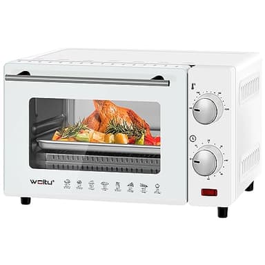 WOLTU Fornetto Elettrico 10L 650W, Forno per Pizza con Teglia, Griglia e Pinza, Temperatura tra 100-230℃, Timer 0-60 min, 650W, Bianco