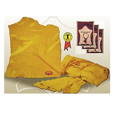 PELLE VERA DAINO SCAMOSCIATA 100% NATURALE ASCIUGATURA AUTO MOTO CAMION (62X41)