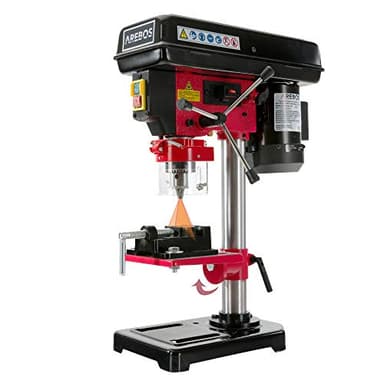 Arebos Trapano a colonna da banco 500 W | Posizione laser | 2.500 Rivoluzioni al minuto | Regolazione del banco: 45° – 0 – 45° | Velocità selezionabili: 5 | Mandrino dentato da 13 mm