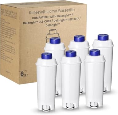 Mutital 6x Filtro da caffè di ricambio per DeLonghi DLSC002, SER3017 e 5513292811 - Incluse Le Versioni di ECAM, Esam, Serie ETAM Cura e Protezione per le Macchine da Caffè