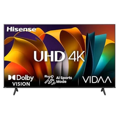 Hisense TV 43" 4K Ultra HD 43A6N, Smart TV VIDAA U7, Dolby Vision, HDR 10+, DTS Virtual:X, Game Mode, Alexa Built-in, VIDAA Voice, Tuner DVB-T2/S2 HEVC 10, lativù 4K