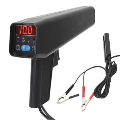 Fabater Luce di Temporizzazione Digitale, Luce di Temporizzazione Accensione Automobilistica 12V con Display a LED, Pistola a Luce Stroboscopica Induttiva Portatile per Auto, Moto, Marina