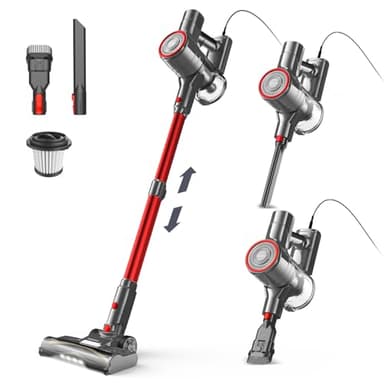 YISORA Aspirapolvere con Filo, Scopa Elettrica con filo 6 in 1 Aspirapolvere e Aspira Briciole, 23kPa 600 W, Lunghezza Cavo 6m, Senza sacco, per Pavimenti duri, tappeti, peli di Animali Domestici (I8