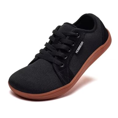 HOBIBEAR Uomo Donna Barefoot Scarpe Minimaliste Unisex Trail Running Scarpa da Camminata Leggere Antiscivolo (Nero-Marrone,EU 37)