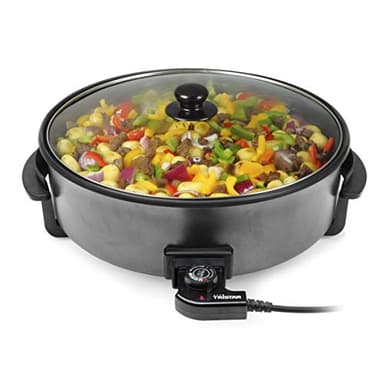 Tristar Padella multifunzione - 7,5 l, diametro 40 cm, termostato regolabile, rivestimento antiaderente, 1500 watt, PZ-9145 || lunghezza cavo 1 m