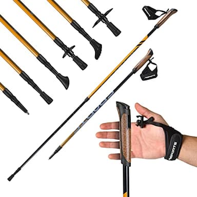 Bastoncini Nordic Walking Premium Carbon | Nero/Arancione | Selezionabile con Borsa (MSPORTS Bastoncini Nordic Walking Premium Carbon | Nero/Arancione | con Borsa)