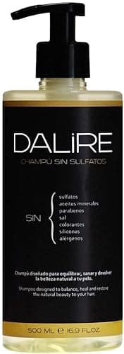 DALIRE Shampoo BIO senza solfati e parabeni | 500 ml. XL | Schiuma extra | Per CAPELLI GRASSI | EFFETTO DETOX | Aumenta volume capelli fini | Senza silicone