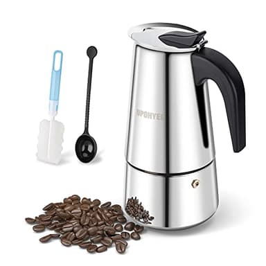 UPOHYEE Caffettiera Italiana induzione Acciaio Inox 10 Tazze 500ml Applicabile a tutte le stufe Piano cottura a induzione piano cottura in ceramica fornello a induzione Moka Caffettiera