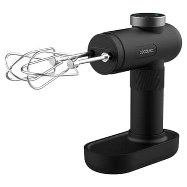 Cecotec Sbattitore Elettrico PowerTwist Battery. Fruste in Acciaio Inox, 50W, Mazza, Miscelazione e Impasto, Ricaricabile USB, 40 Min di Autonomia, 5 Livelli di Velocità e Funzione Turbo, Display LED