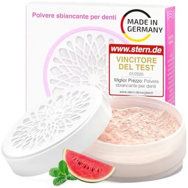 Polvere sbiancante per denti bianchi Onlysmile | Polvere sbiancamento denti professionale – sicuro et indolore | Effetto pulente | Sbiancare e pulizia dei denti | Direttamente dal produttore