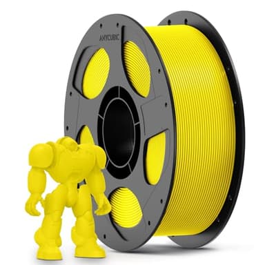 ANYCUBIC PLA Filamento per Stampante 3D, Filamento di Stampa Intelligente Identificazione Intelligente, Bobina Rimovibile e Riutilizzabile, Dimensioni +/- 0,02 mm, Giallo, 1KG