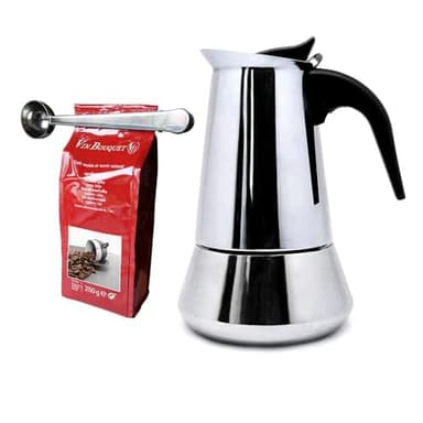 Nerthus SET FIH 1138 Macchina da caffè a induzione 6 tazze + pinze e cucchiaio