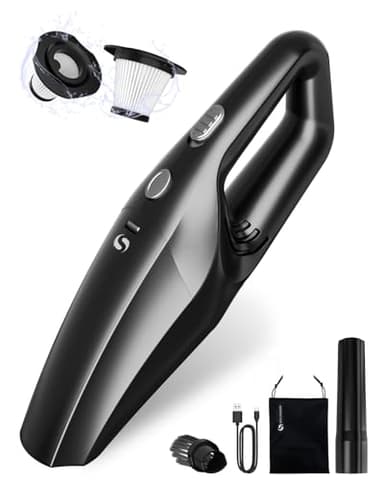 SERVOMASTER Aspirapolvere Portatile, Aspirapolvere Auto con Batteria Ricaricabile, Aspirabriciole Senza Fili Potente con HEPA, Accessori Interni Kit di Pulizia, Mini Aspirapolvere per Uomo e Donna