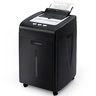 iOCHOW 200 Fogli Distruggi Documenti Automatico: 60 Minuti Tritadocumenti Taglio Micro Livello P5, Distruggi Documenti Elettrico per Carta/CD/Carta di Credito Silenzioso con Cestino Estraibile da 35L