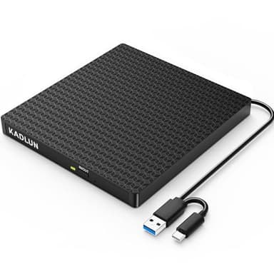 Masterizzatore CD/DVD Esterno per PC, Lettore CD DVD esterno Kadlun USB 3.0 e Type-C USB-C, unità CD/DVD esterna portatile -/+RW per laptop/PC/desktop/MacBook/Win11/10/8/7 /XP/Vista/Linux/MacOS