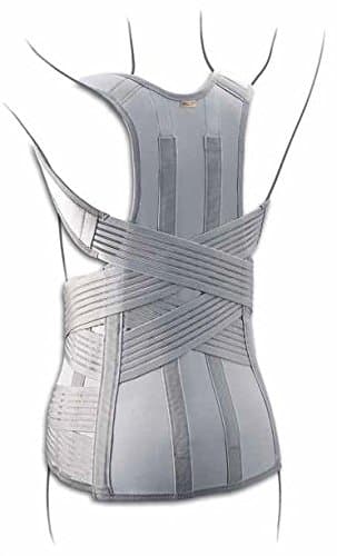 Tenortho - Corsetto Agilomb Dorso-Lombare Con Spallacci In Fibra Di Carbonio, Colore: Grigio, Taglia: S Ø Bacino 80-90 cm
