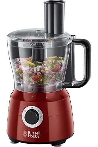 Russell Hobbs Robot da Cucina Multifunzione Rosso - Impasta, Trita, Taglia, Grattuggia - Agita - 600 W, Accessori Lavabili in Lavastoviglie, 24730-56