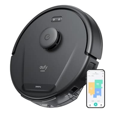 eufy Clean L60 Robot Aspirapolvere, aspirazione ultra potente da 5.000 Pa, navigazione laser iPath, per la pulizia profonda dei pavimenti, ideale per capelli e pavimenti duri