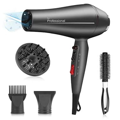 Faszin Asciugacapelli Professionali Ionico, Phon Capelli Ioni con Diffusore, Fono Capelli Professionale potente, Tecnologia Triple-L plus resistente hair dryer