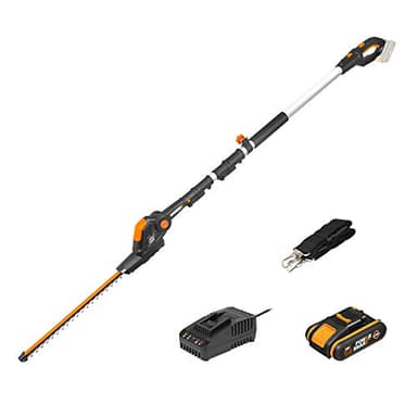 WORX 18V (20V MAX) Tagliasiepi Telescopico a Batteria PowerShare 2Ah, Cesoia Elettrica, Forbici a Batteria con Lama Diamantata Tagliata al Laser, 1 Ora Caricatore Rapido, WG252E