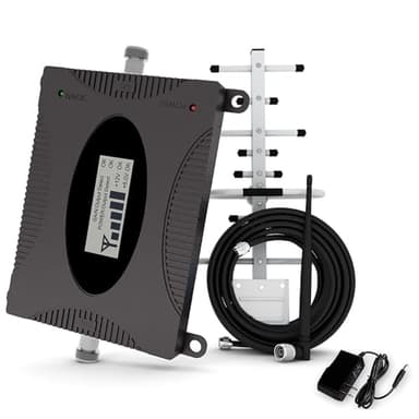Amplificatore Segnale Cellulare 68dB | 850/900/1800MHz 2G-4G | Ripetitore GSM per Casa e Ufficio | Antenna Booster Copertura Interna (Ripetitore Segnale Mobile)