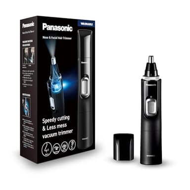 Panasonic ER-GN300-K503 Tagliapeli da Uomo, Rasoio Elettrico Premium, Tagliapeli Naso, Orecchie e Sopracciglia, Impermeabile, Funzionamento a Batteria, Nero