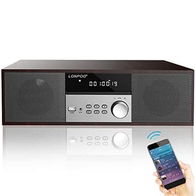 Impianto Stereo Casa Micro HiFi Compatto con lettore CD, Bluetooth, radio FM, USB, AUX-in, display LED e pulsante grande, telecomando