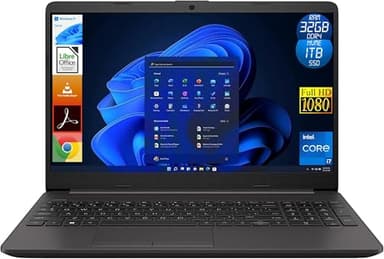 HP Notebook 250 G9, Display Laptop 15.6" Full HD, Intel Core i7 12Th, 32GB Ram DDR4, 1TB (1000GB) NVMe SSD, Windows 11 Home, Portatile Pronto all'Uso