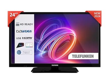 TELEFUNKEN TV 24" HD Ready 24TENSNVZ, TV LED 24 Pollici, Digitale DVB-T2/C/S2, USB, HDMI, uscita audio digitale, uscita SCART, Hotel Mode, 2024