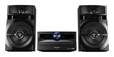 Panasonic SC-UX102E-K Sistema Mini, 300 W, Speaker a 2 Vie, Woofer da 13 cm, Lettore CD, CD-R/R W, Bluetooth, USB, DAB/DAB+, 30FM/15AM RDS, AUX, Audio di Qualità, Illuminazione Blu, Nero
