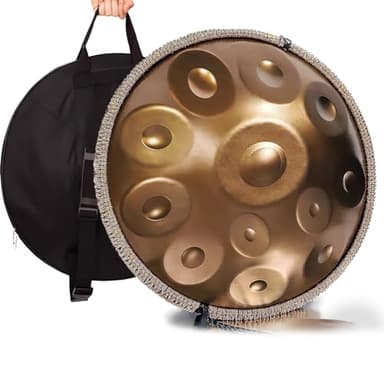 LXHGVKHJ Handpan Drum 432Hz/440Hz, 9/10/12 Note Strumento A Percussione da 55cm con Treppiede, Handpan in Acciaio per Meditazione, Yoga E Guarigione Sonora (Color : 432Hz, Size : 12 Notes)