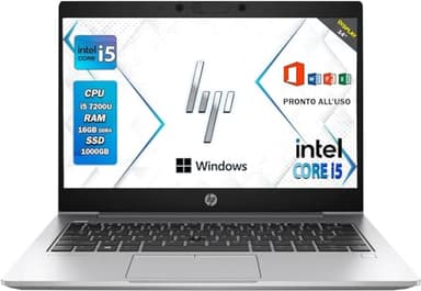 HP ProBook 640 G4 Silver, Pc portatile i5 7th, fino a 3.10 ghz, ram 16GB, SSD 1 Tb, Notebook 14 pollici, wi fi, Windows 11 pro (Ricondizionato)