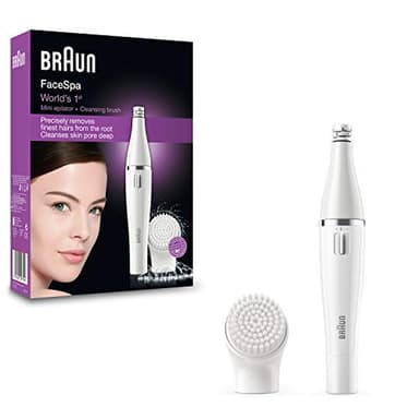 Braun Face Spa, Epilatore Elettrico Donna, con Accessori Inclusi, Ideale per la Pulizia del Viso, Epilatore Viso Donna 100% impermeabile, Depilatore Donna Idea Regalo, 810 Bianco