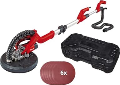 Einhell TC-DW 225 Levigatrice per muro telescopica (230-240 V, 600 W, diam. Platorello 225mm, impugnatura telescopica fino a 165 cm, attacco per aspiratore, incl. 6 carte abrasive e valigetta)