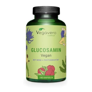Glucosamina Condroitina VEGAN | con MSM, Artiglio del diavolo, Zinco e Vit C | Integratore Articolazioni | Alto dosaggio di Glucosamin Solfato | Cruelty Free e Senza Additivi | Vegavero®