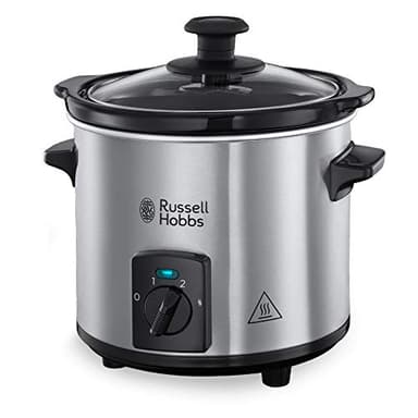 Russell Hobbs Pentola per Cottura Lenta Mini - Pentola in Ceramica Pesante da 2 L per Un'Ottima Distribuzione Della Temperatura - 3 Temperature; Funzione Mantieni Caldo; 145 W, Slow Cooker 25570-56