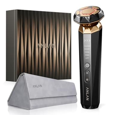 ANLAN Radiofrequenza Massaggiatore Viso Oro 18K Antirughe Professionale Antietà. Pelle Sensibile Disponibile