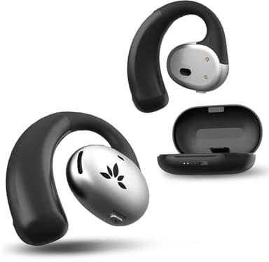 Avantree Pebble - Auricolari Open-Ear Wireless Per TV Intelligente Con Rilevamento Dell’ambiente, Ganci Morbidi Regolabili, Senza Pressione, Audio Extra Forte E Chiaro, Con Controlli Integrati