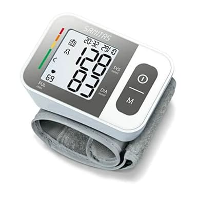 Sanitas Misuratore di Pressione Da Polso SBC 15, Sfigmomanometro da polso, misurazione completamente automatica della pressione sanguigna e delle pulsazioni, funzione di avviso per possibili aritmie