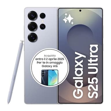 Samsung Galaxy S25 Ultra Smartphone AI, 3 anni di Garanzia del produttore, Display 6.9'' QHD+ Dynamic AMOLED 2X, Fotocamera 200MP, RAM 12GB, 512GB, 5.000 mAh, Titanium Silverblue [Versione italiana]
