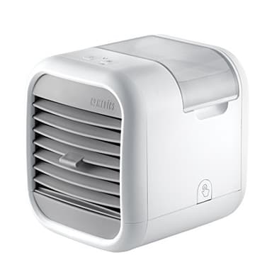 Homedics Condizionatore Portatile, Raffrescatore d'Aria con Serbatoio da 2l, Climatizzatore Portatile con Copertura 1.8m, Potenza 3W, 3 Velocità Selezionabili, Ottimo per la Casa o l'Ufficio, Bianco