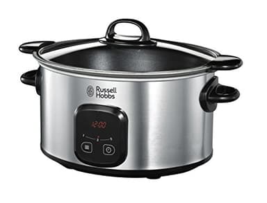Russell Hobbs Pentola per Cottura Lenta - Pentola Xl da 6 L con Rivestimento Antiaderente, Timer-Tempo di Cottura Programmabile - 3 Temperature; Mantenimento in Caldo, 200 W, Slow Cooker 22750-56